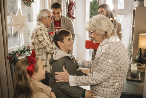 happy family holiday in home